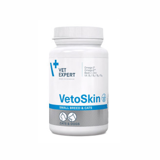 VetExpert VetoSkin Small Breed & Cats Комплексная добавка для здоровья кожи и шерсти маленьких собак и котов (60 капсул)