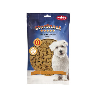 Nobby StarSnack Mini Bones Chicken Лакомства без сахара для маленьких собак Косточки с Курицей (200 г (10 кг) - вагова)