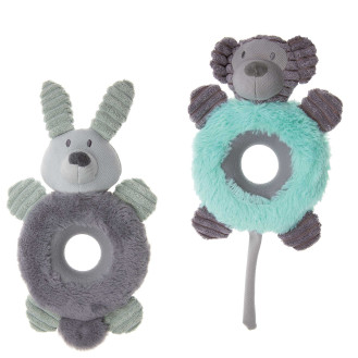Imac Puppy Chew Plush Animals Мягкая игрушка для щенков Плюшевые Зверята с кольцом для жевания и пищалкой (M)
