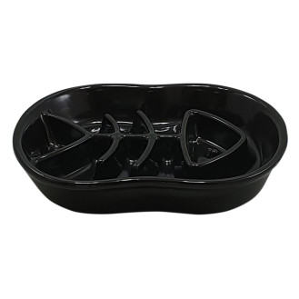 Nobby Fish Керамическая миска для медленного кормления котов Рыбка (Black)