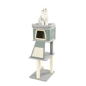 Imac Chanel Когтеточка-лазалка для кота с игрушкой, домиком и дряпалкой (Green)