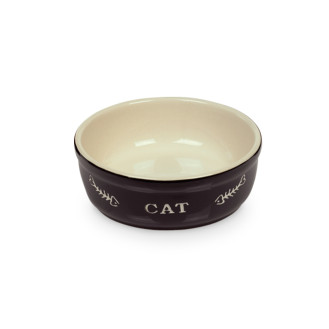 Nobby Cat Керамическая миска для котов Рыбная кость (Black)