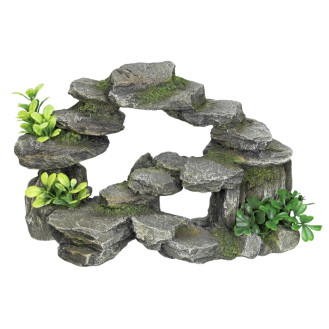 Nobby Aqua Ornaments Stone Cave Декор для аквариума Каменный грот с растениями (26,5 см)