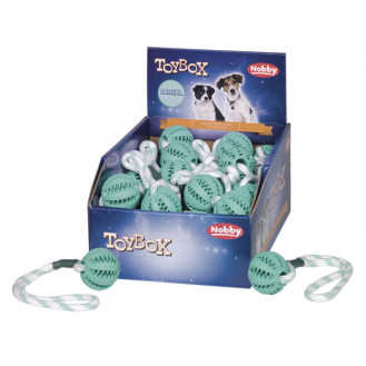 Nobby Dental Mint Ball Игрушка для ухода за зубами собак ToyBox Мяч на верёвке со вкусом мяты (Ø 5 см)