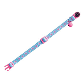 Nobby Cat Collar Flower Blue Нейлоновый ошейник для котов с колокольчиком Голубой Цветок (LBlue)