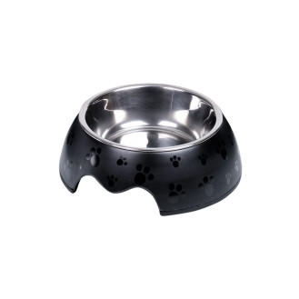 Nobby Paw Антискользящая меламиновая миска для собак Лапки (Black 350 мл)