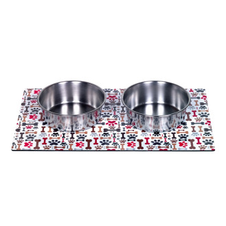 Nobby Magnetic Антискользящие миски на магнитном коврике для собак Лапки и Косточки (2 х 920 мл)