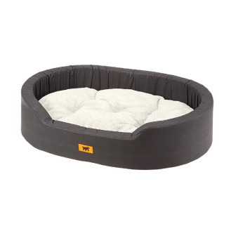 Ferplast Dandy Fur Овальный лежак с бортиками и двусторонней меховой подушкой для собак и котов (55)