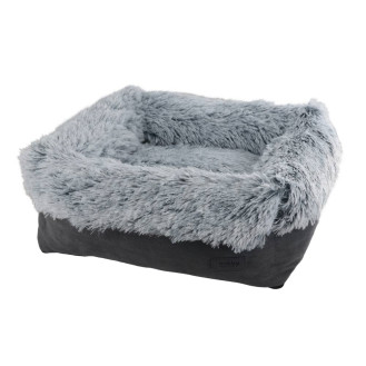 Nobby Nuru Bed Меховой лежак с бортиками и съемным чехлом для собак и котов (Grey M)