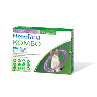 Boehringer Ingelheim NexGard Combo Cats Капли против всех видов внешних и внутренних паразитов для котов НексГард Комбо (0,8-2,5 кг)