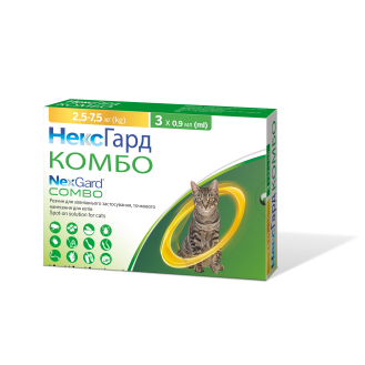 Boehringer Ingelheim NexGard Combo Cats Капли против всех видов внешних и внутренних паразитов для котов НексГард Комбо (2,5-7,5 кг)