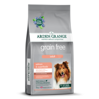 Arden Grange Grain Free Adult Salmon & Superfoods Беззерновой сухой корм для взрослых собак с лососем и суперфуд-смесью (2 кг)