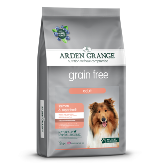 Arden Grange Grain Free Adult Salmon & Superfoods Беззерновой сухой корм для взрослых собак с лососем и суперфуд-смесью (12 кг)