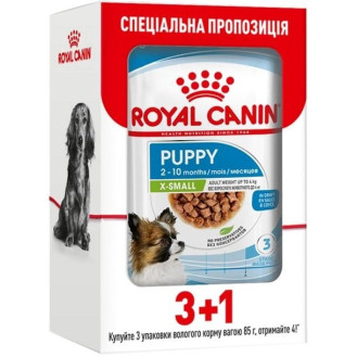 Royal Canin X-Small Puppy Влажный корм для щенков миниатюрных пород в возрасте от 2 до 10 месяцев (340 г (3+1))