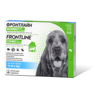 Boehringer Ingelheim Frontline Combo Dogs Антипаразитарные капли для собак от блох, клещей и власоедов Фронтлайн Комбо (10-20 кг)