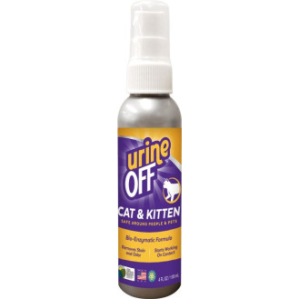 TropiClean Urine Off Cat & Kitten Спрей для удаления органических пятен и запахов от котят и взрослых котов (118 мл)