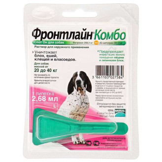 Boehringer Ingelheim Frontline Combo Dogs Монопипетка для собак от блох, клещей и власоедов Фронтлайн Комбо (20-40 кг)