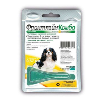 Boehringer Ingelheim Frontline Combo Dogs Монопипетка для собак от блох, клещей и власоедов Фронтлайн Комбо (2-10 кг)