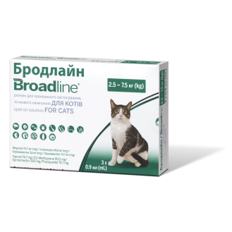 Boehringer Ingelheim Broadline Cats Антипаразитарные капли от внешних и внутренних паразитов для котов Бродлайн (2,5-7,5 кг)