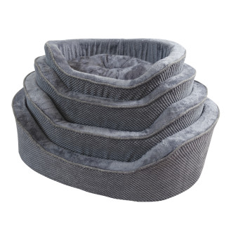 Nobby Anza Bed Антискользящая овальная лежанка с бортиками и двухсторонней подушкой для собак (Grey XL)