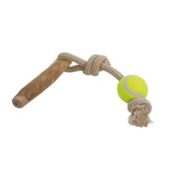 Nobby Coffee Wood Игрушка для собак Жевательная палочка из кофейного дерева с мячиком и веревкой (48 см)