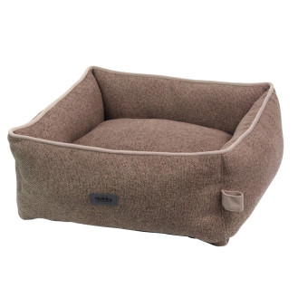 Nobby Linou Bed Антискользящая мягкая лежанка со съемным чехлом и двухсторонней подушкой для собак и котов (Brown M)