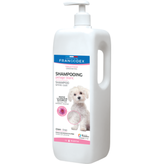 Francodex Shampoo White Coat Dogs Шампунь с витамином B3 для собак с белой шерстью (1 л)