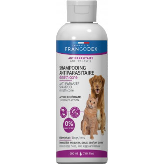 Francodex Shampoo Antiparasitaire Dimethicone Dogs & Cats Шампунь с диметиконом от внешних паразитов для собак и котов (200 мл)