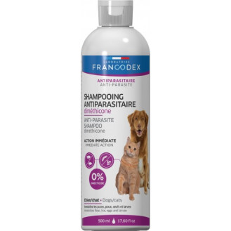 Francodex Shampoo Antiparasitaire Dimethicone Dogs & Cats Шампунь с диметиконом от внешних паразитов для собак и котов (500 мл)