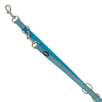 Nobby Full Reflect 3 in 1 Leash Усиленный поводок-перестежка для собак, меняющий цвет при светоотражении (LBlue S-M)