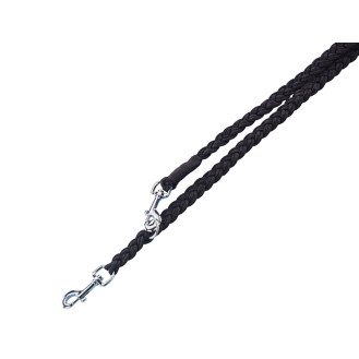 Nobby Braided 3 in 1 Leash Плетеный прочный поводок-перестежка со свинцовым карабином для собак (Black S-M)