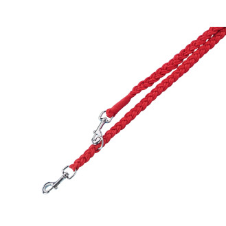 Nobby Braided 3 in 1 Leash Плетеный прочный поводок-перестежка со свинцовым карабином для собак (Red L-XL)