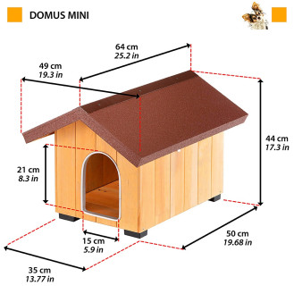 Ferplast Domus Крепкая будка из сертифицированной нордической сосны для собак (Mini)