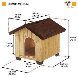 Ferplast Domus Крепкая будка из сертифицированной нордической сосны для собак (Medium)