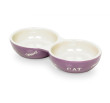 Cat double bowl purple 