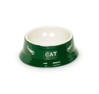 Cat bowl green cup