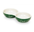 Cat double bowl green 
