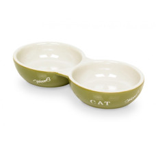 Cat double bowl lime 