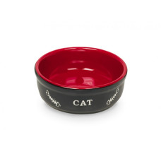 Cat bowl black red