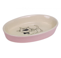 Cat bowl oval pink