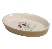 Cat bowl oval brown