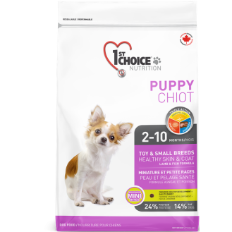 1st Choice Healthy Skin & Coat Toy & Small Puppy Сухой корм с ягненком и рисом для здоровья кожи и шерсти щенков маленьких пород