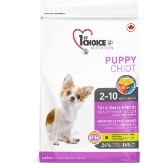 1st Choice Healthy Skin & Coat Toy & Small Puppy Сухий корм з ягням та рибою для здорової шкіри та шерсті цуценят маленьких порід