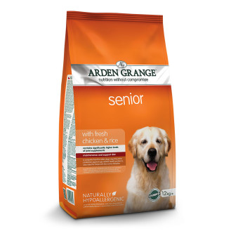 Arden Grange Senior Fresh Chicken & Rice Cухий корм з глюкозаміном для собак похилого віку зі свіжою куркою та рисом