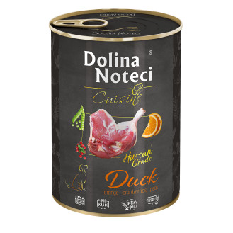 Dolina Noteci Cuisine Duck Безглютенова консерва для собак з Качкою, Журавлиною, Апельсином та Горошком