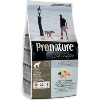 Pronature Holistic Dog Adult Skin & Coat Сухий корм з атлантичним лососем та коричневим рисом для дорослих собак