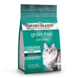 Arden Grange Grain Free Sensitive Cat Adult Беззерновой сухой корм с белой рыбой и картофелем для кошек с чувствительным пищеварением