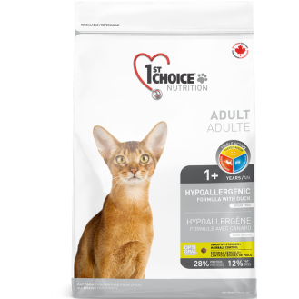 1st Choice Hypoallergenic Adult 1+ Безглютеновий сухий корм з качкою та бататом для котів схильних до алергії