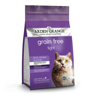 Arden Grange Grain Free Light Cat Adult Беззерновой диетический сухой корм с курицей и картофелем для кошек склонных к лишнему весу