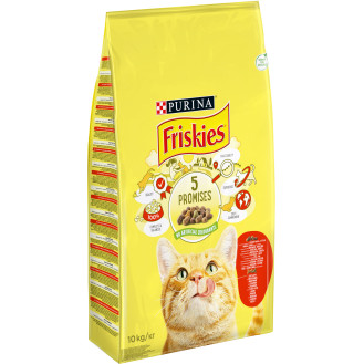 Friskies Adult Cat Beef, Chicken & Vegetables Сухий корм для дорослих котів з яловичиною, куркою та овочами